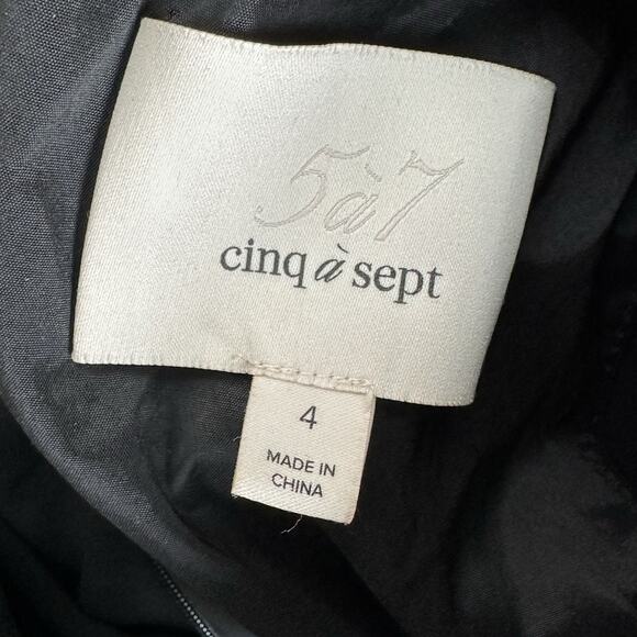 Cinq à Sept Black Ruffle Halter Dress Size 4 Cocktail Party Fit & Flare - Picture 4 of 6